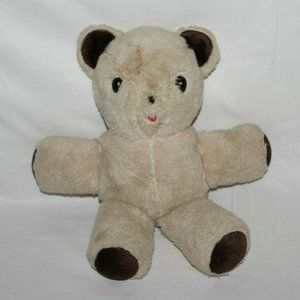 Vintage Rushton?? 12" Teddy Bear Plush Tan Brown S